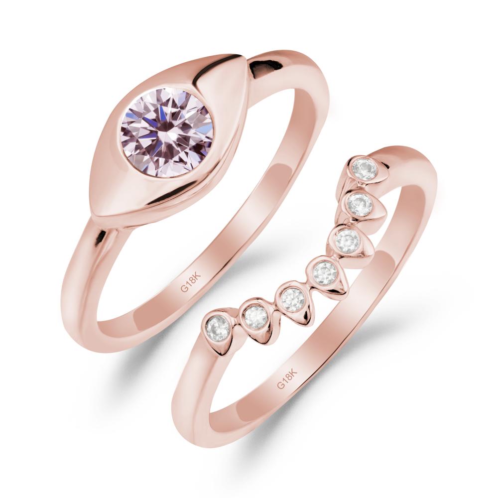 Evil Eye Pink Cubic Zirconia Ring Set - LUO Jewelry #metal_xxxxx