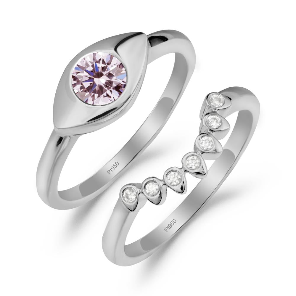 Evil Eye Pink Cubic Zirconia Ring Set - LUO Jewelry #metal_xxxxx