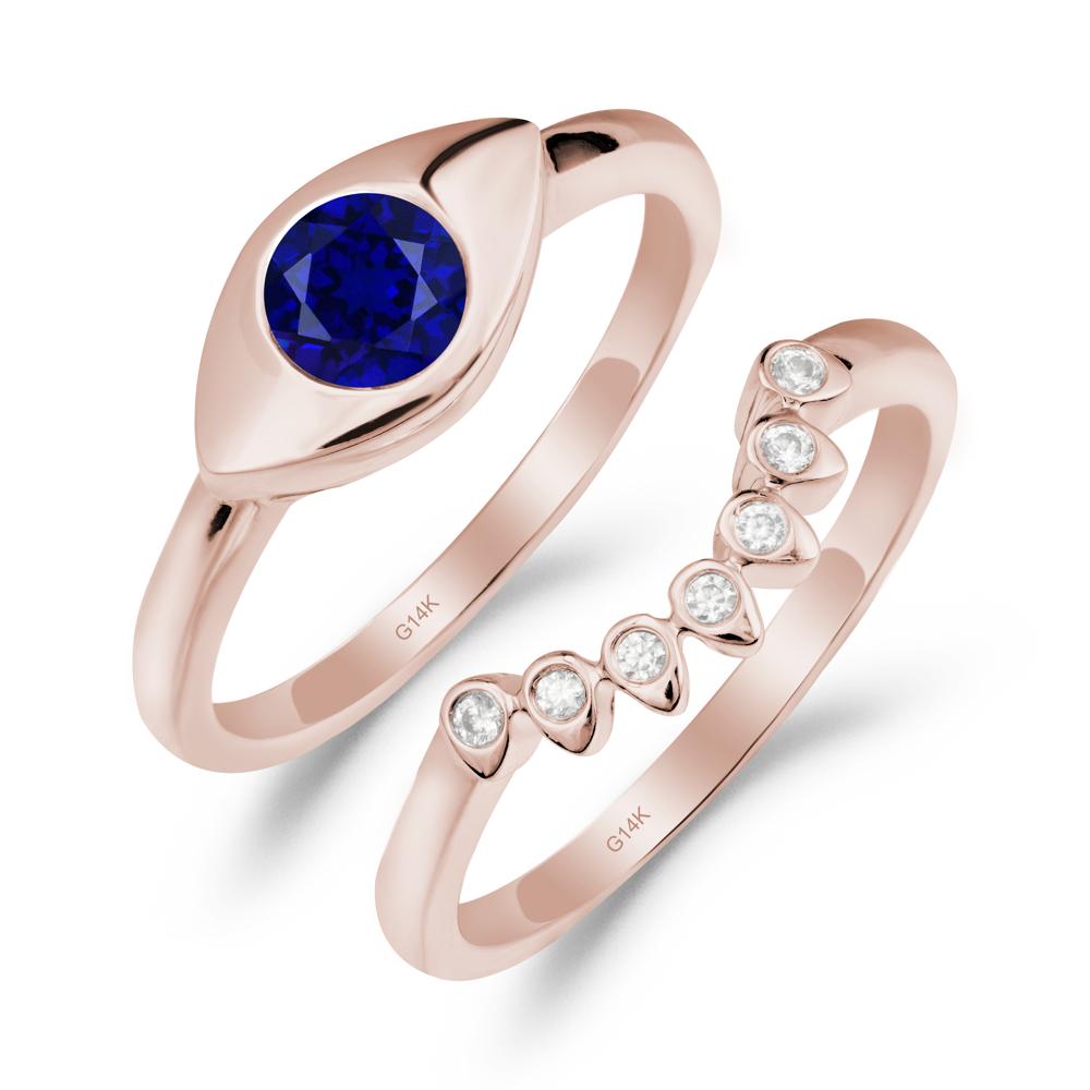 Sapphire Evil Eye Ring Set - LUO Jewelry #metal_xxxxx