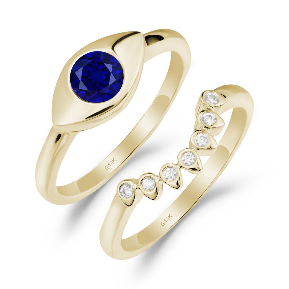 Sapphire Evil Eye Ring Set - LUO Jewelry #metal_xxxxx