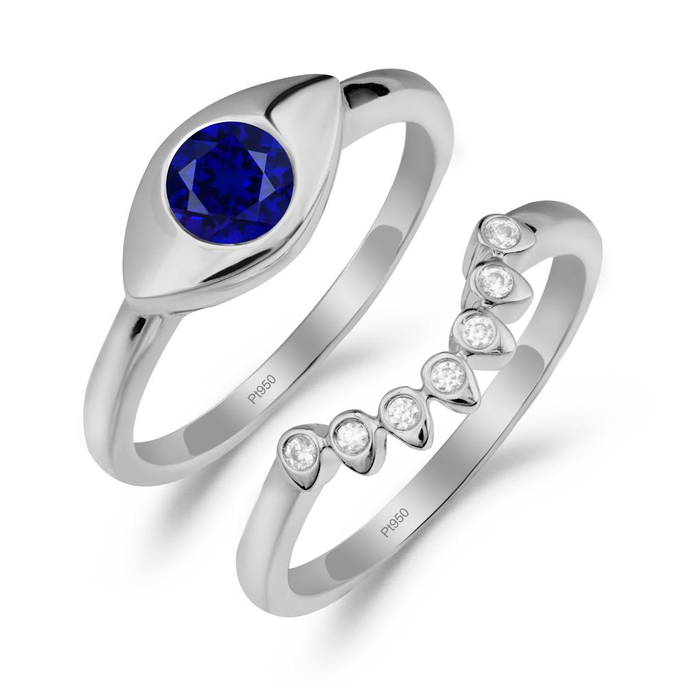 Sapphire Evil Eye Ring Set - LUO Jewelry #metal_xxxxx