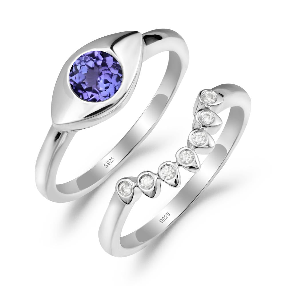 Evil Eye Tanzanite Ring Set - LUO Jewelry #metal_xxxxx