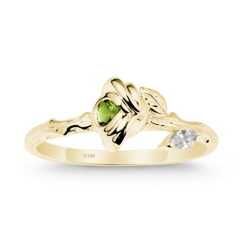 Peridot Self-Love Rose Ring - LUO Jewelry #metal_18k yellow gold