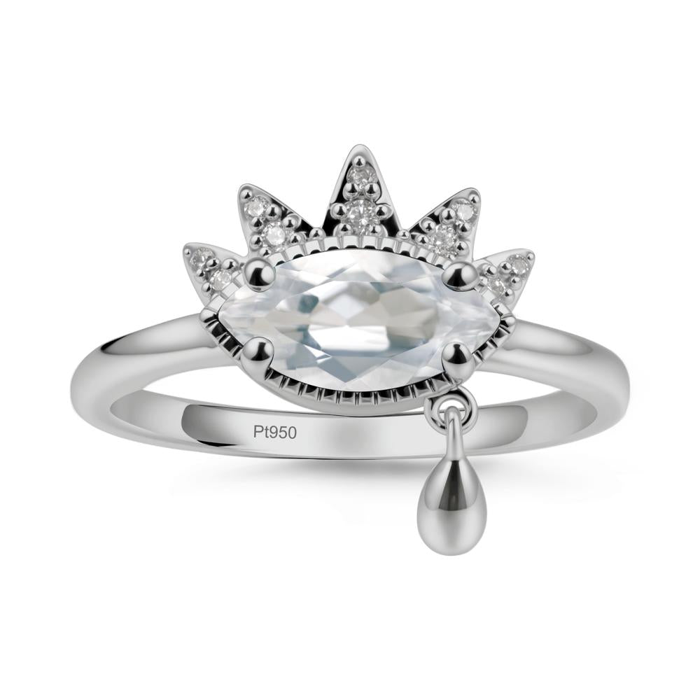 Evil Eye Marquise Cut White Topaz Ring - LUO Jewelry #metal_platinum