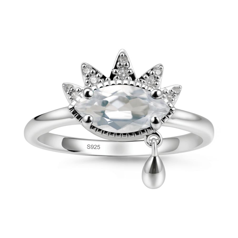 Evil Eye Marquise Cut White Topaz Ring - LUO Jewelry #metal_sterling silver