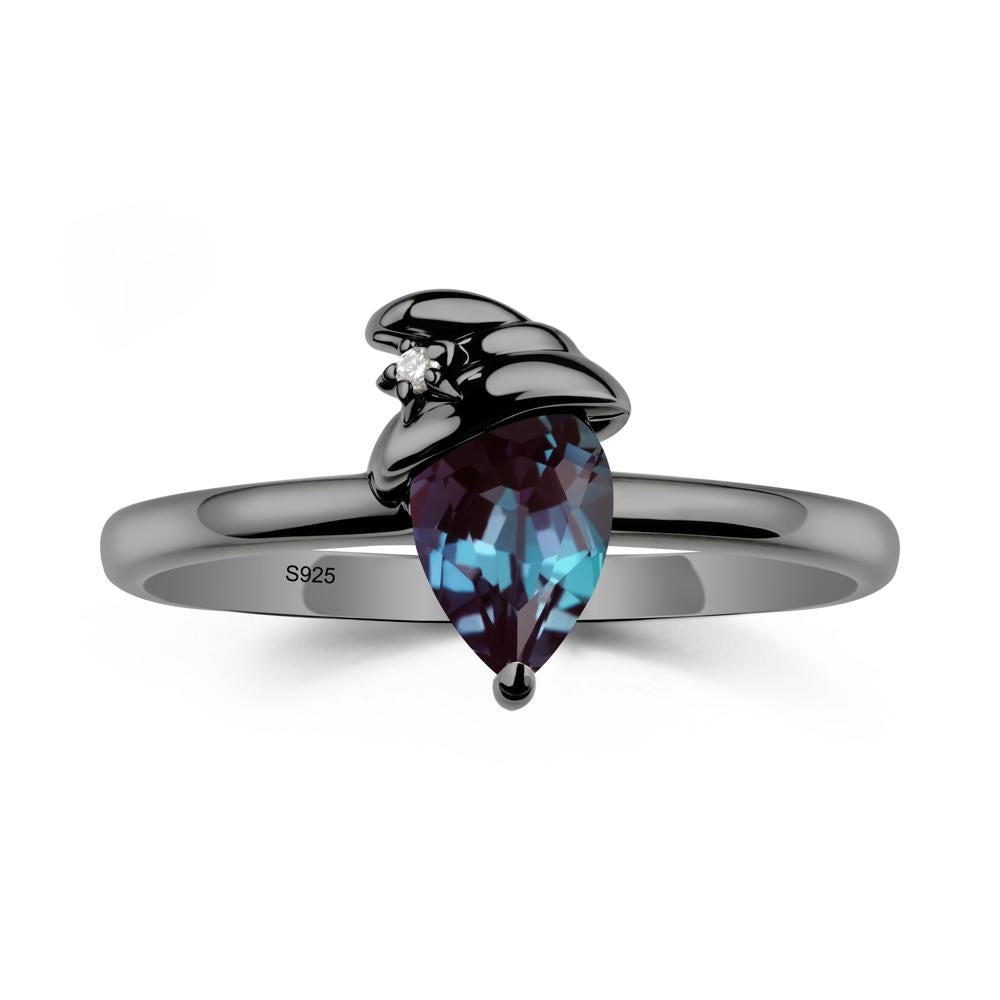 Alexandrite Halloween Witch Hat Ring - LUO Jewelry #metal_black finish sterling silver