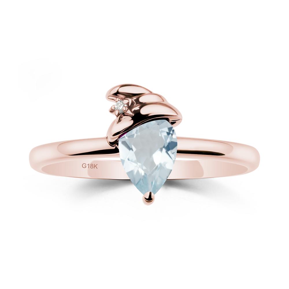 Aquamarine Ring with Hat Design - LUO Jewelry #metal_18k rose gold