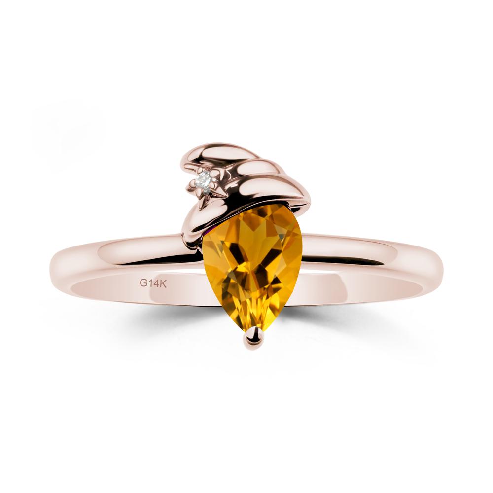 Citrine Ring with Hat Design - LUO Jewelry #metal_14k rose gold