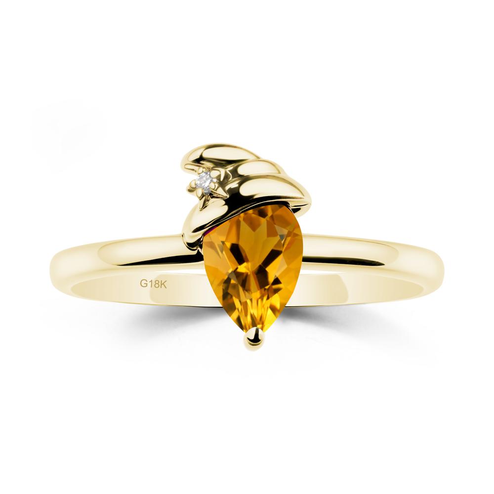Citrine Ring with Hat Design - LUO Jewelry #metal_18k yellow gold