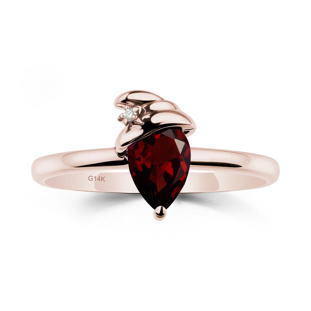 Garnet Ring with Hat Design - LUO Jewelry #metal_14k rose gold