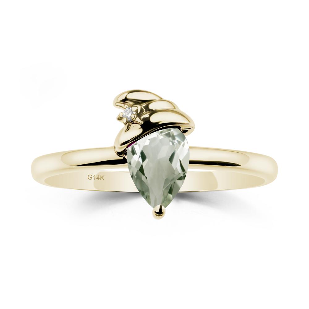 Green Amethyst Halloween Witch Hat Ring - LUO Jewelry #metal_14k yellow gold