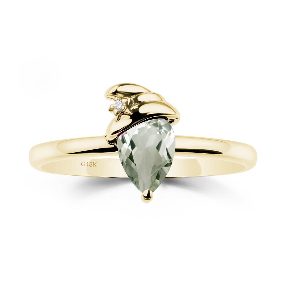 Green Amethyst Halloween Witch Hat Ring - LUO Jewelry #metal_18k yellow gold