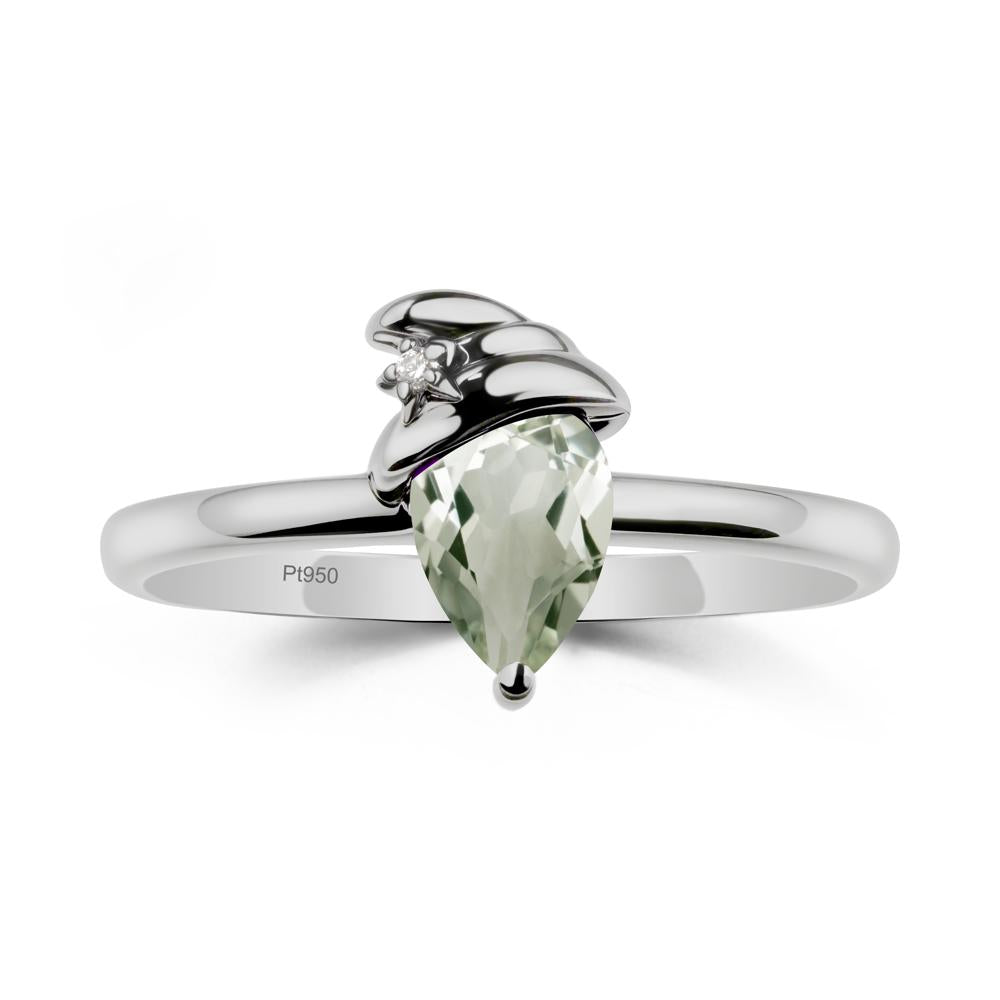 Green Amethyst Halloween Witch Hat Ring - LUO Jewelry #metal_platinum