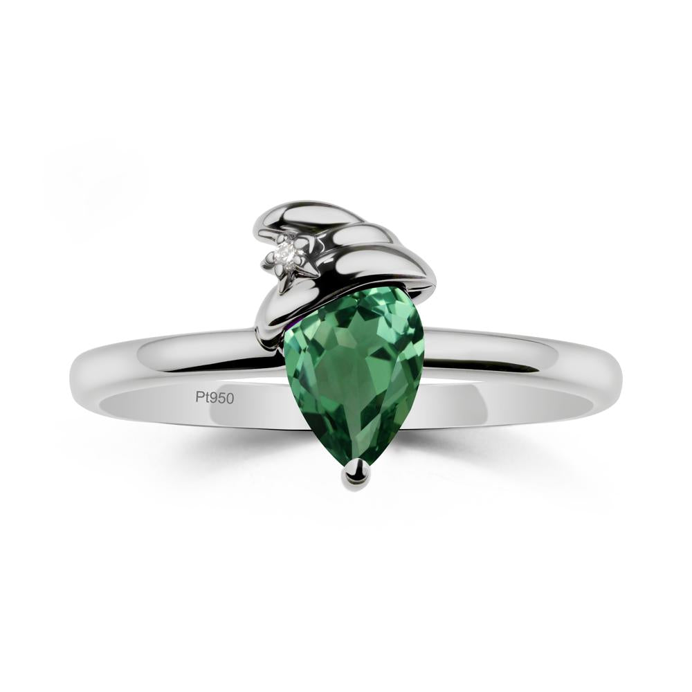 Pear Green Sapphire Hat Ring - LUO Jewelry #metal_platinum