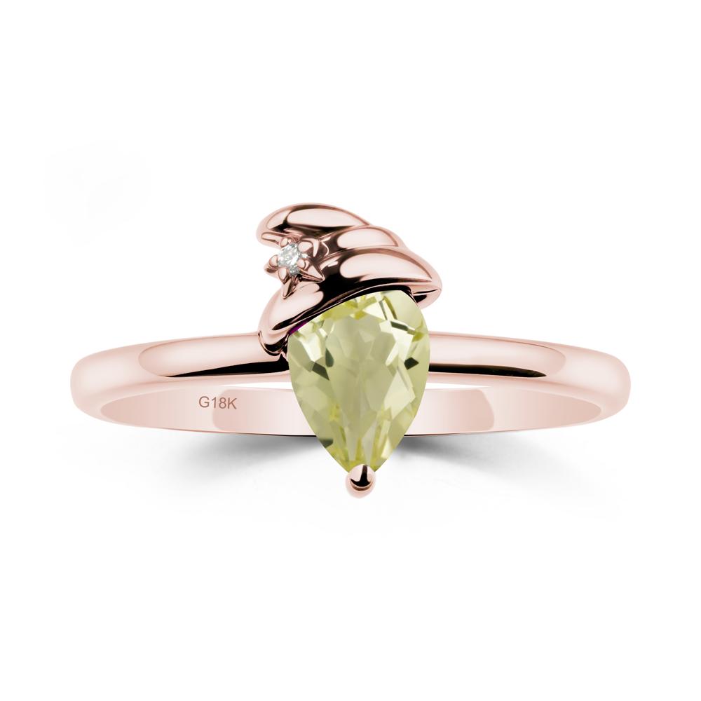 Lemon Quartz Ring with Hat Design - LUO Jewelry #metal_18k rose gold