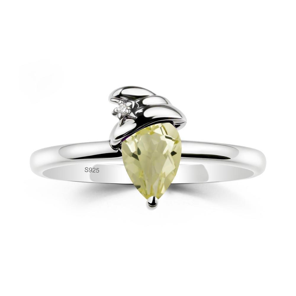 Lemon Quartz Ring with Hat Design - LUO Jewelry #metal_sterling silver