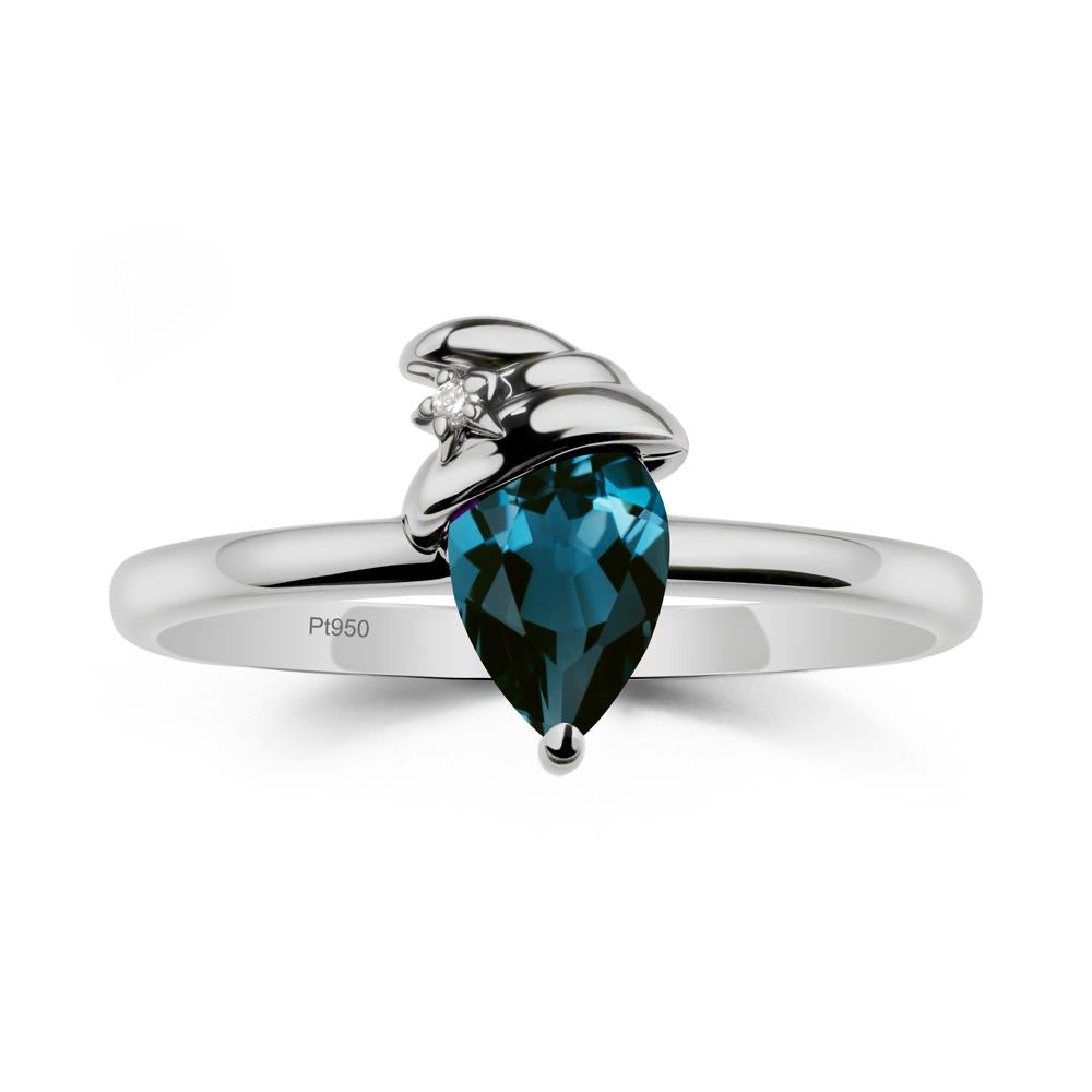 London Blue Topaz Halloween Witch Hat Ring - LUO Jewelry #metal_platinum