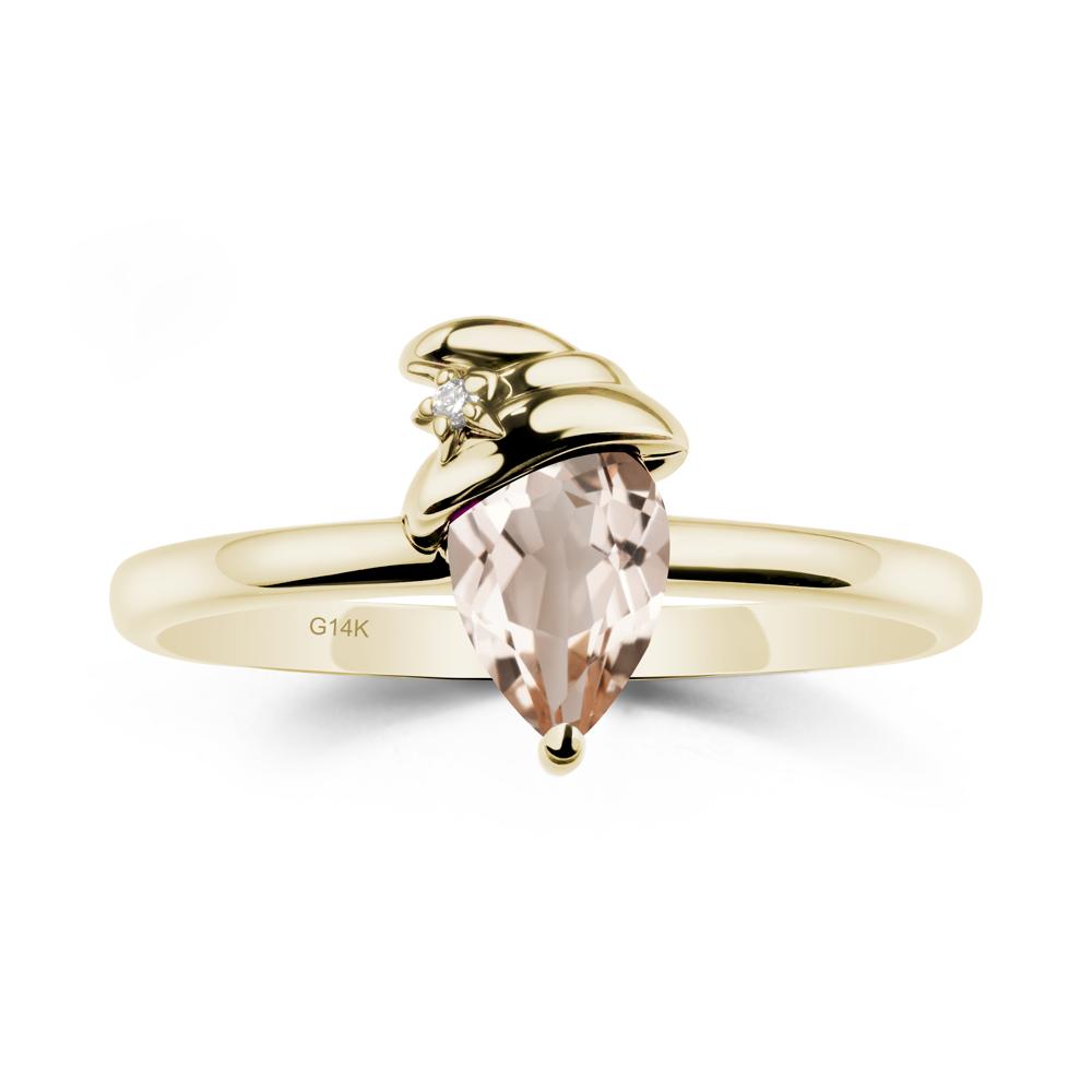 Morganite Ring with Hat Design - LUO Jewelry #metal_14k yellow gold