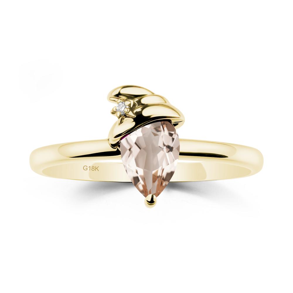 Morganite Ring with Hat Design - LUO Jewelry #metal_18k yellow gold