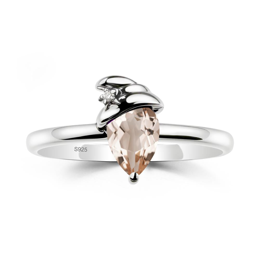 Morganite Ring with Hat Design - LUO Jewelry #metal_sterling silver