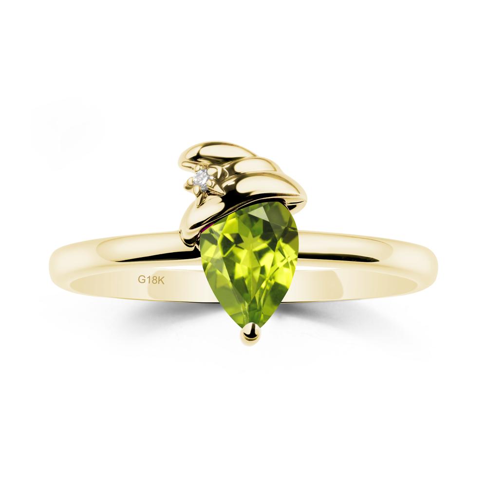 Peridot Ring with Hat Design - LUO Jewelry #metal_18k yellow gold