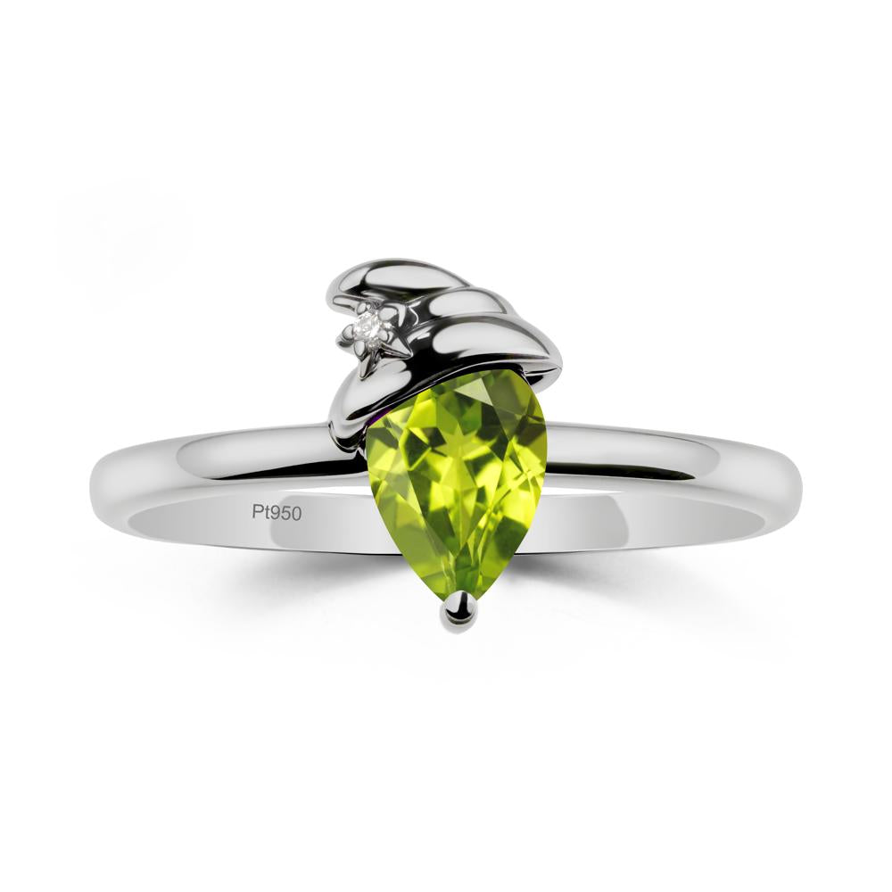 Peridot Ring with Hat Design - LUO Jewelry #metal_platinum