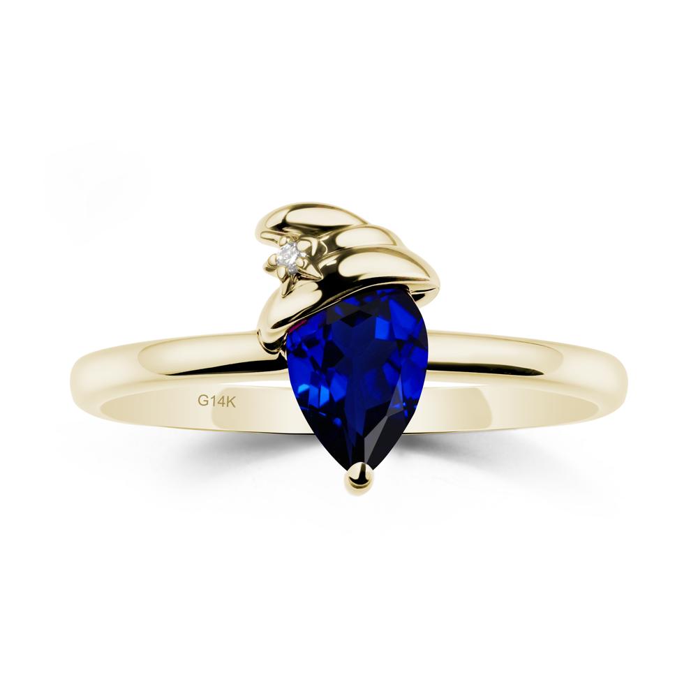 Sapphire Ring with Hat Design - LUO Jewelry #metal_14k yellow gold