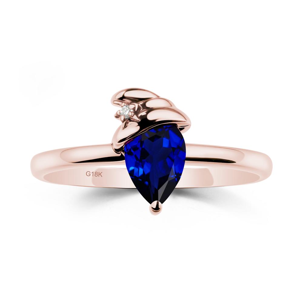 Sapphire Ring with Hat Design - LUO Jewelry #metal_18k rose gold