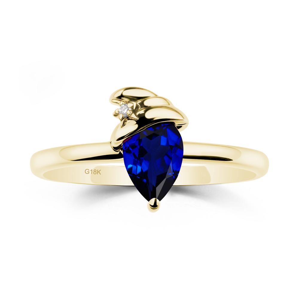 Sapphire Ring with Hat Design - LUO Jewelry #metal_18k yellow gold
