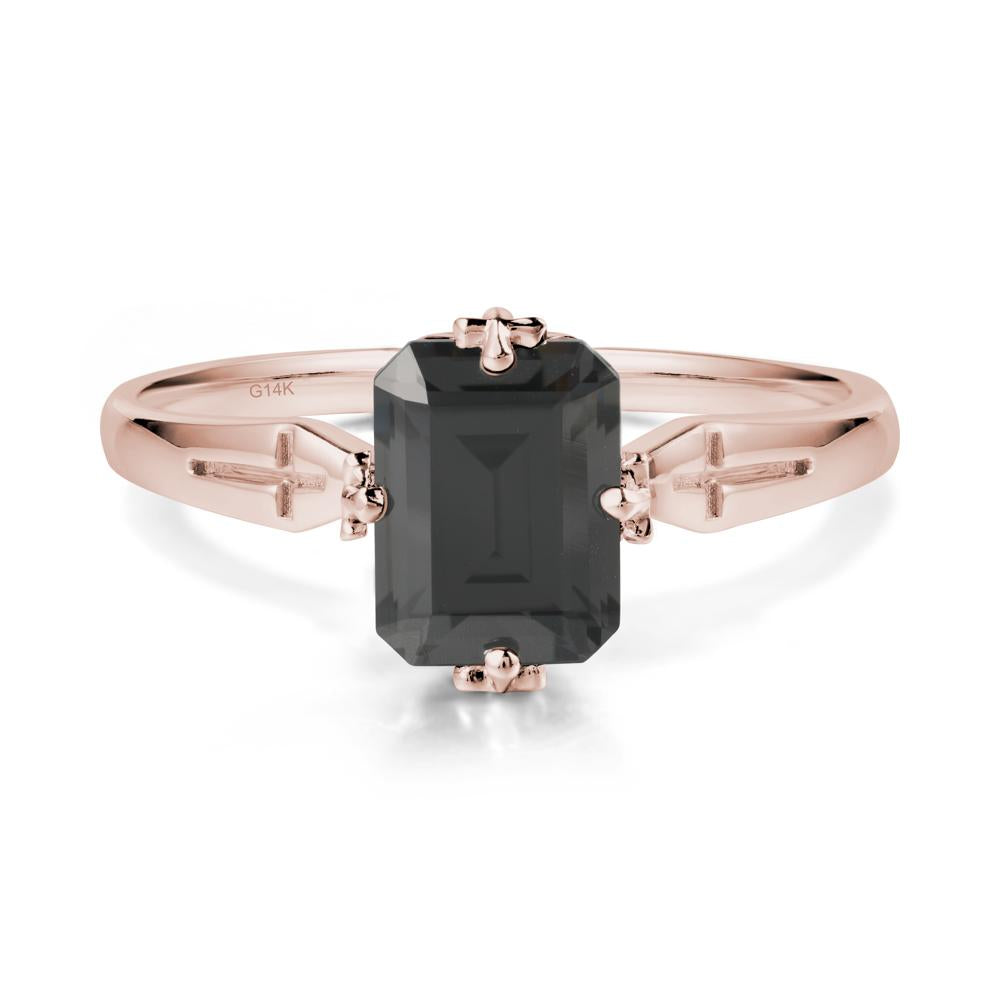 Simple Gothic Cross Cubic Zirconia Ring - LUO Jewelry #metal_14k rose gold