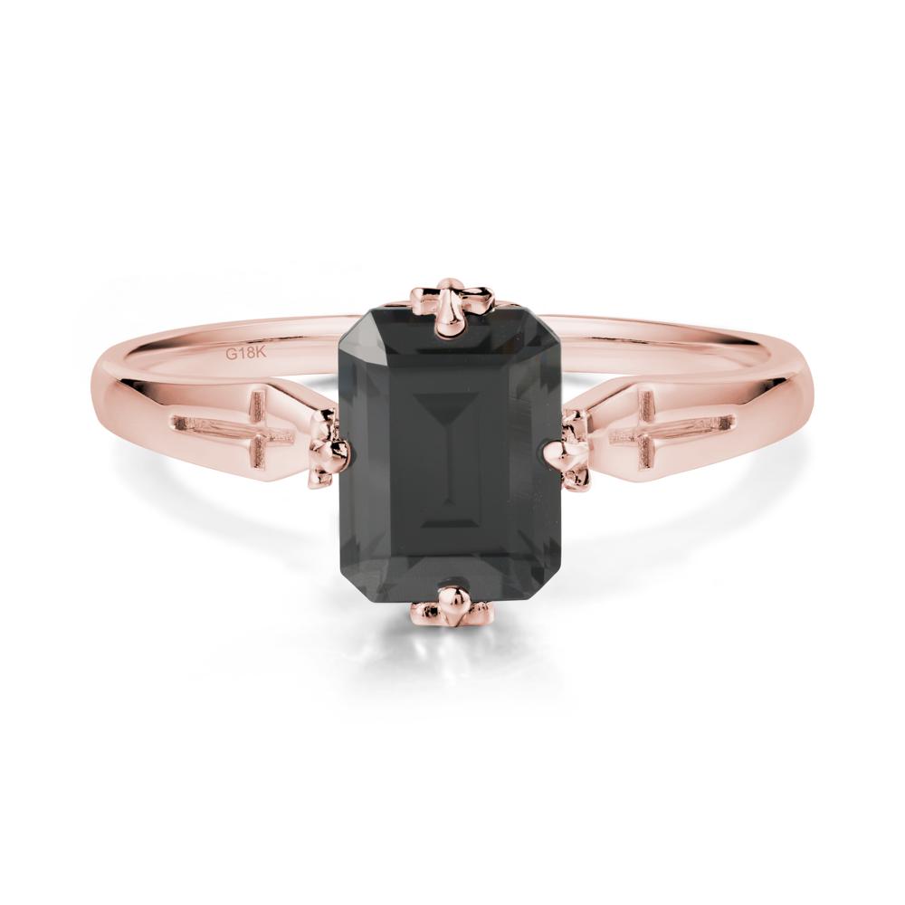 Simple Gothic Cross Cubic Zirconia Ring - LUO Jewelry #metal_18k rose gold