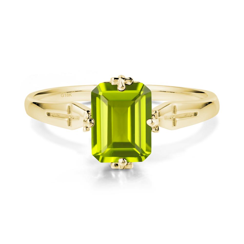 Simple Gothic Cross Peridot Ring - LUO Jewelry #metal_18k yellow gold