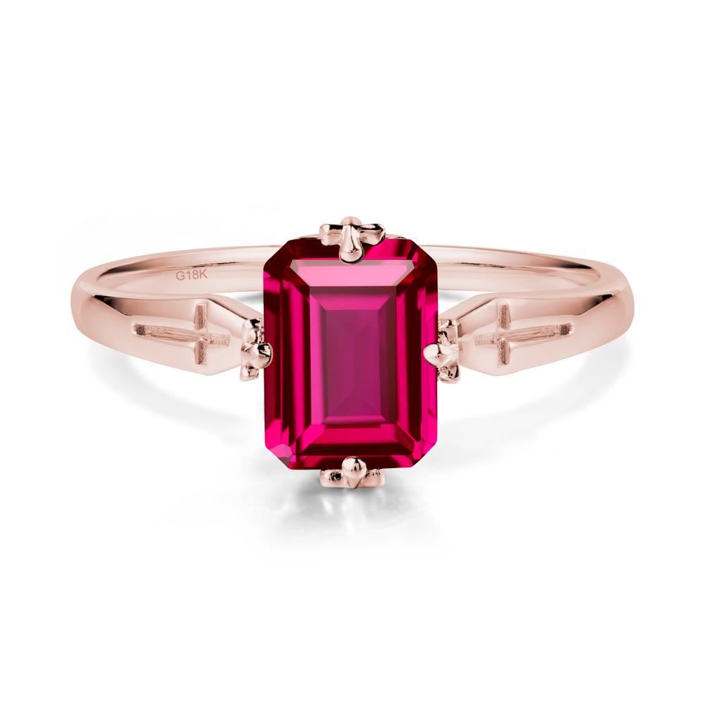Simple Gothic Cross Ruby Ring - LUO Jewelry #metal_18k rose gold
