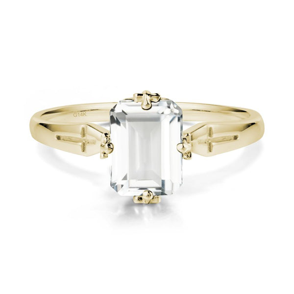 Simple Gothic Cross White Topaz Ring | LUO