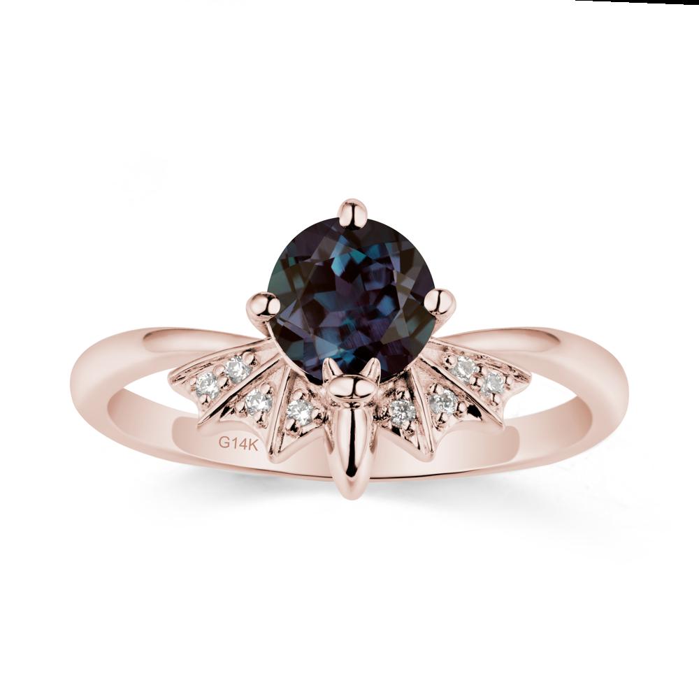 Gothic Bat Alexandrite Ring - LUO Jewelry #metal_14k rose gold