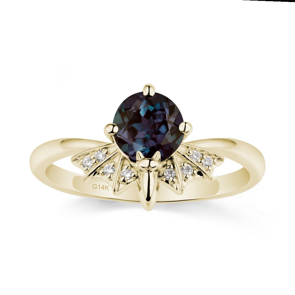 Gothic Bat Alexandrite Ring - LUO Jewelry #metal_14k yellow gold