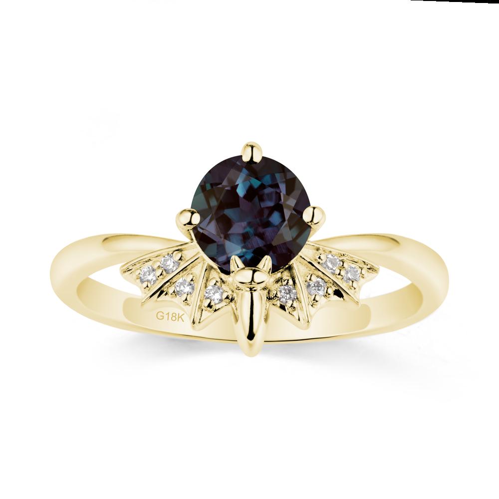 Gothic Bat Alexandrite Ring - LUO Jewelry #metal_18k yellow gold