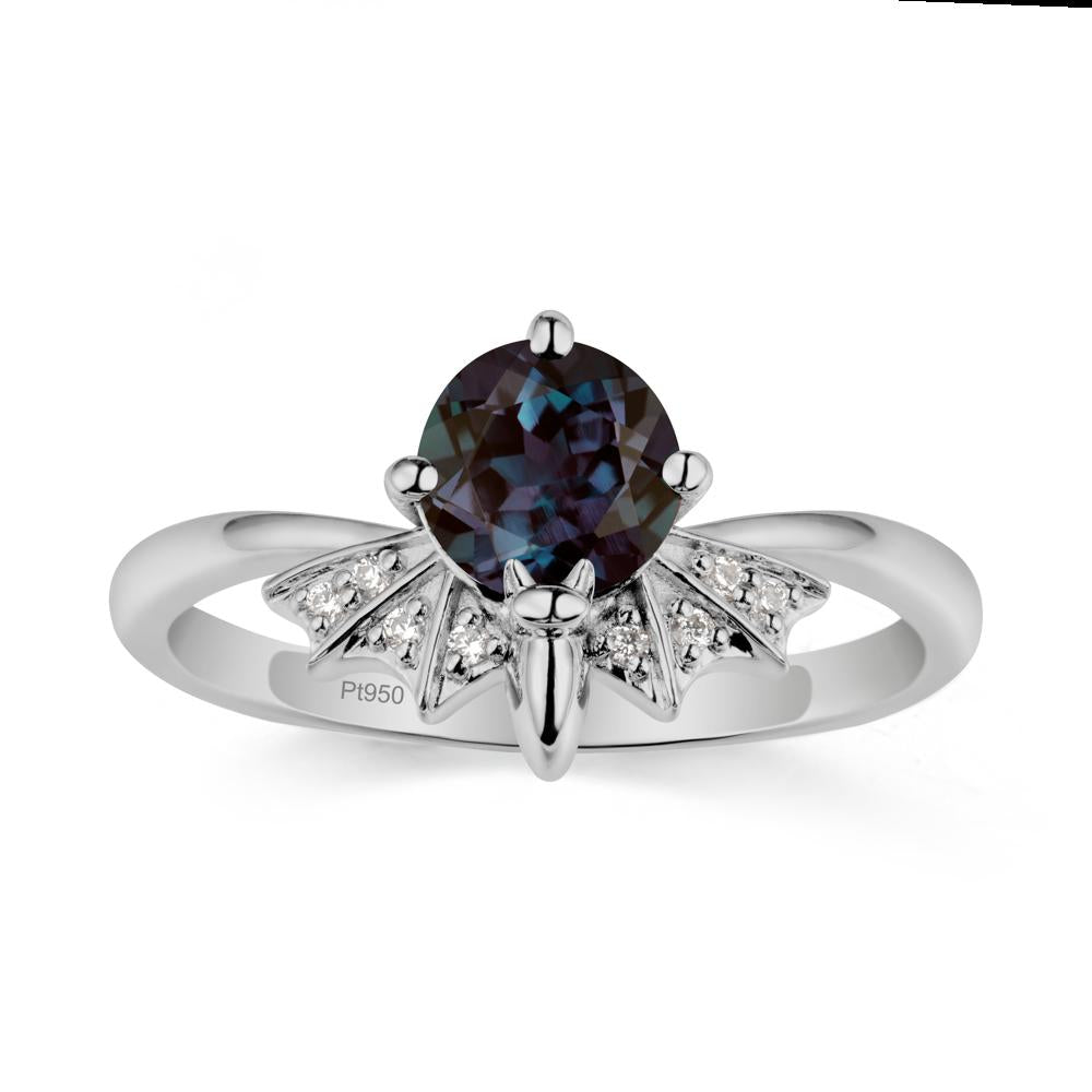 Gothic Bat Alexandrite Ring - LUO Jewelry #metal_platinum