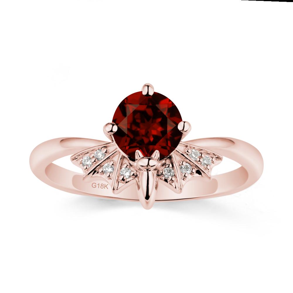 Gothic Bat Garnet Ring - LUO Jewelry #metal_18k rose gold