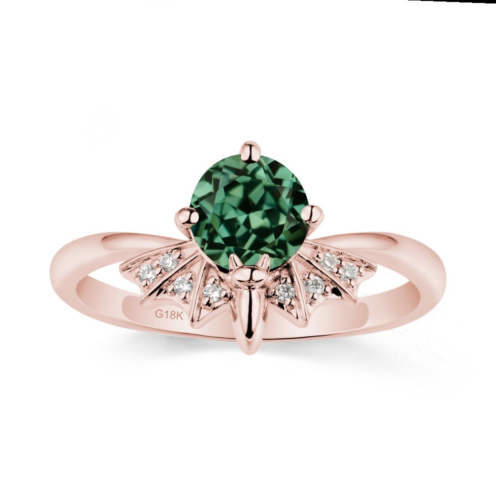 Gothic Bat Green Sapphire Ring - LUO Jewelry #metal_18k rose gold