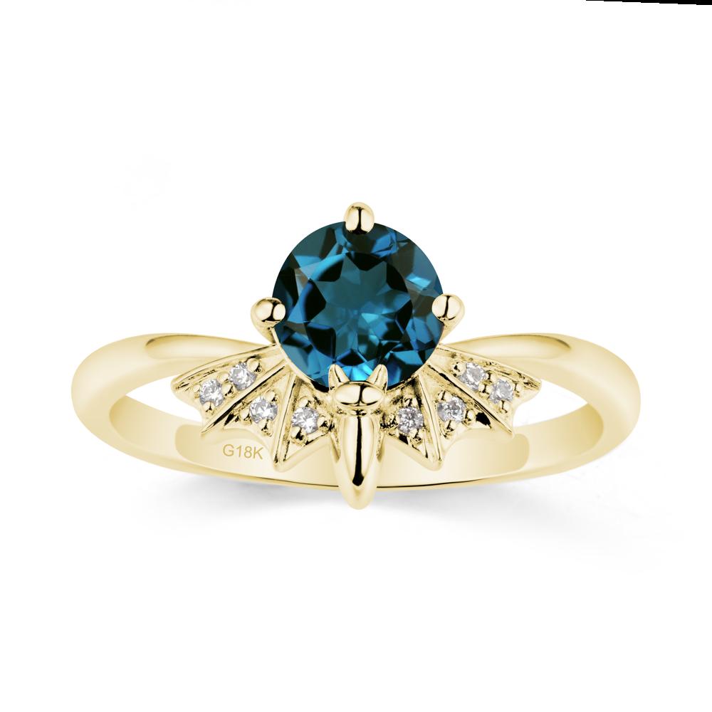 Gothic Bat London Blue Topaz Ring - LUO Jewelry #metal_18k yellow gold