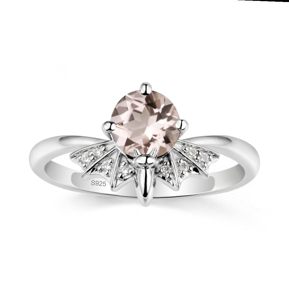 Round Cut Morganite Bat Ring - LUO Jewelry #metal_sterling silver