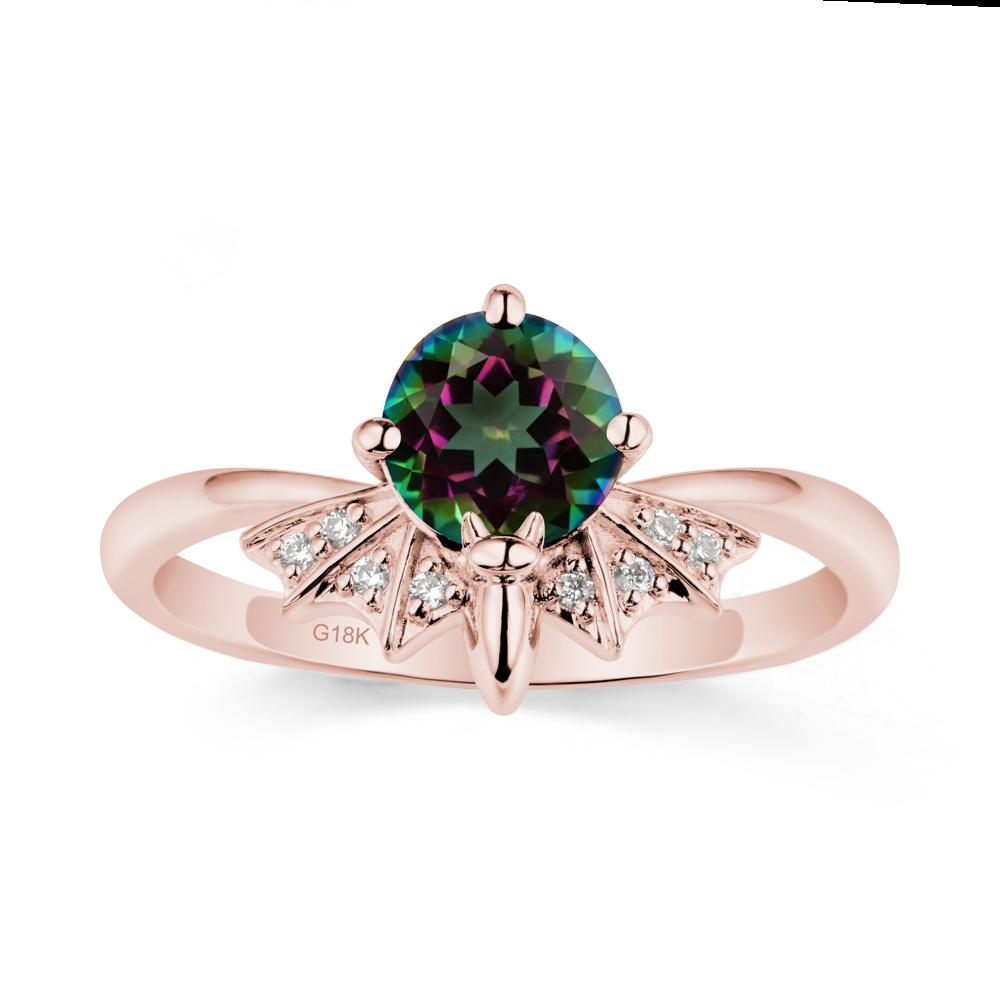 Gothic Bat Mystic Topaz Ring - LUO Jewelry #metal_18k rose gold