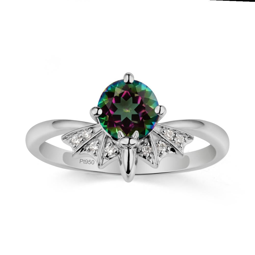 Gothic Bat Mystic Topaz Ring - LUO Jewelry #metal_platinum
