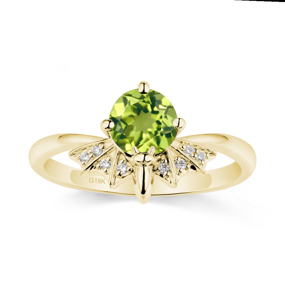 Gothic Bat Peridot Ring - LUO Jewelry #metal_18k yellow gold