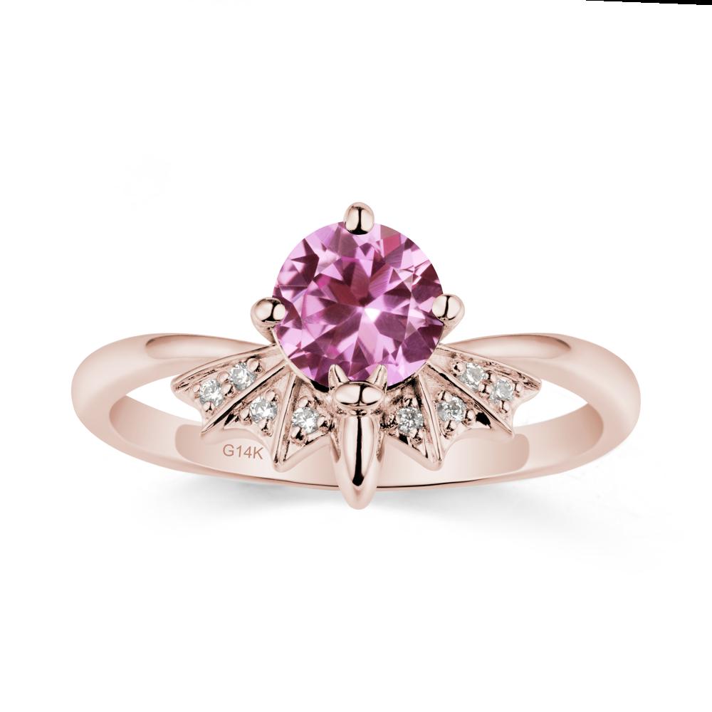 Gothic Bat Pink Sapphire Ring - LUO Jewelry #metal_14k rose gold