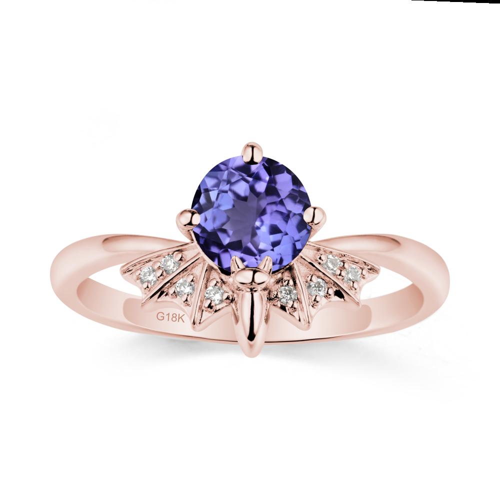 Gothic Bat Tanzanite Ring - LUO Jewelry #metal_18k rose gold