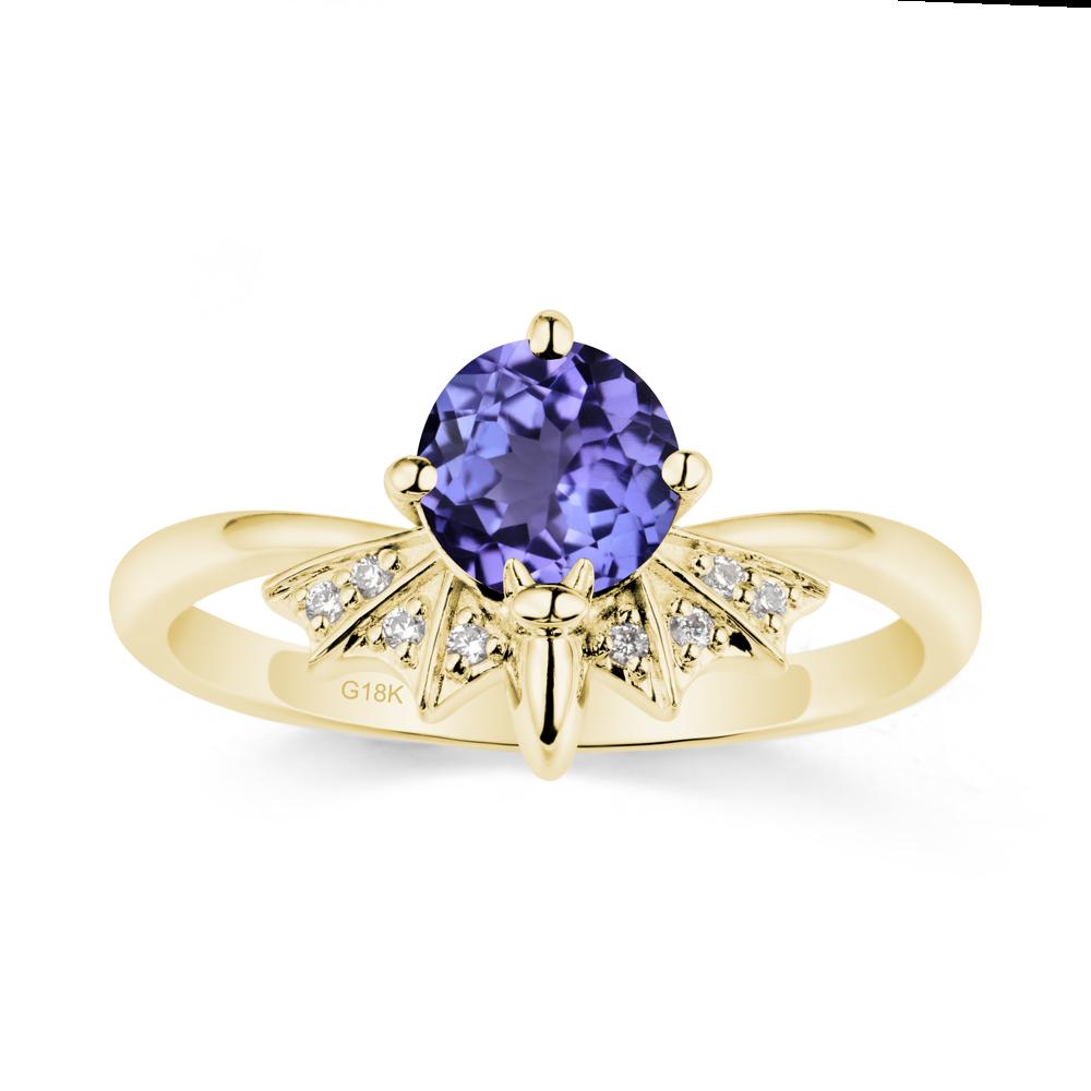 Gothic Bat Tanzanite Ring - LUO Jewelry #metal_18k yellow gold