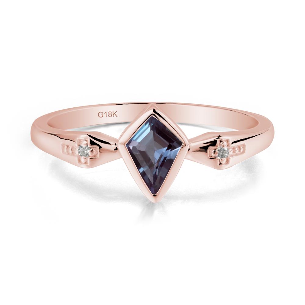 Gothic Kite Shaped Alexandrite Ring - LUO Jewelry #metal_18k rose gold