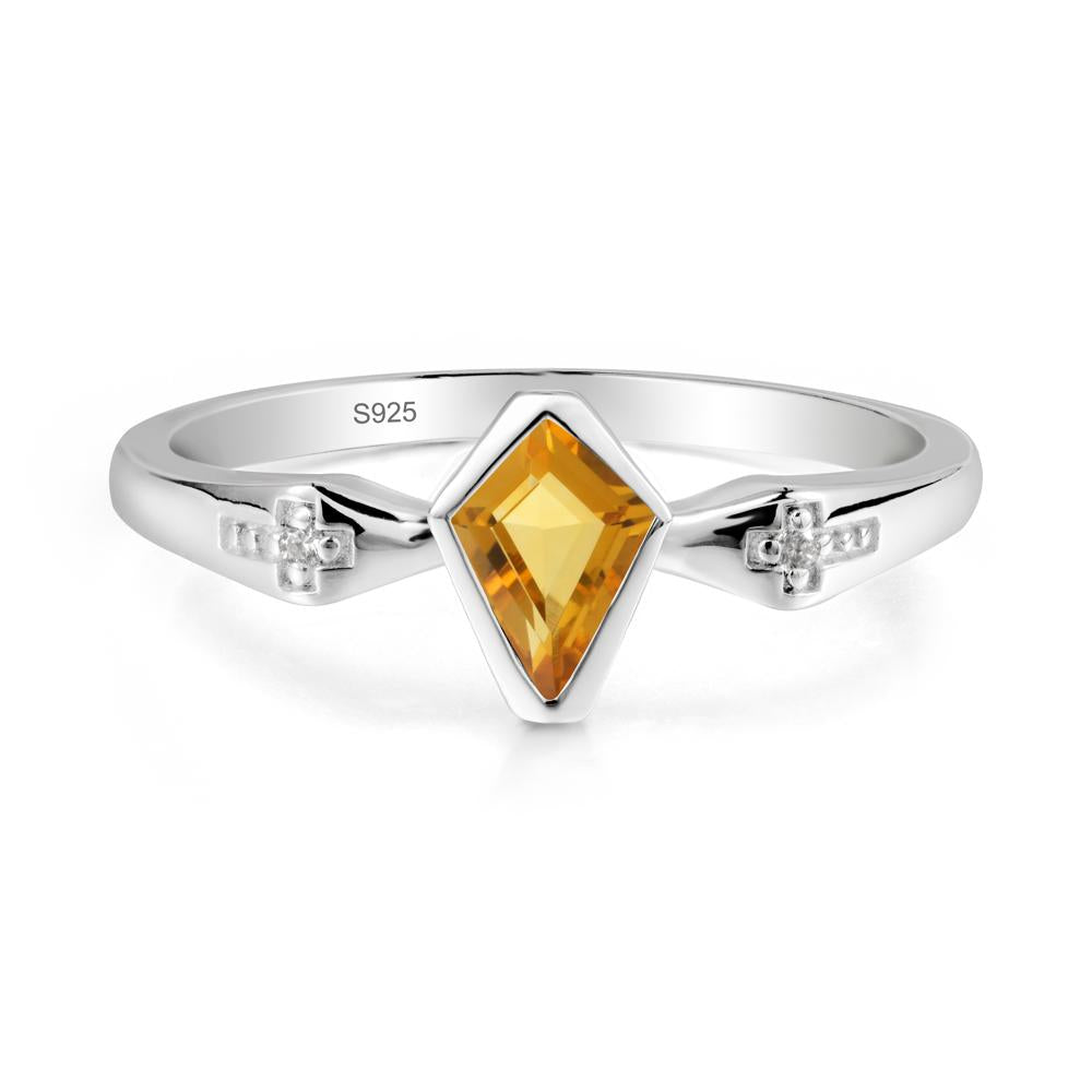 Gothic Kite Shaped Citrine Ring - LUO Jewelry #metal_sterling silver